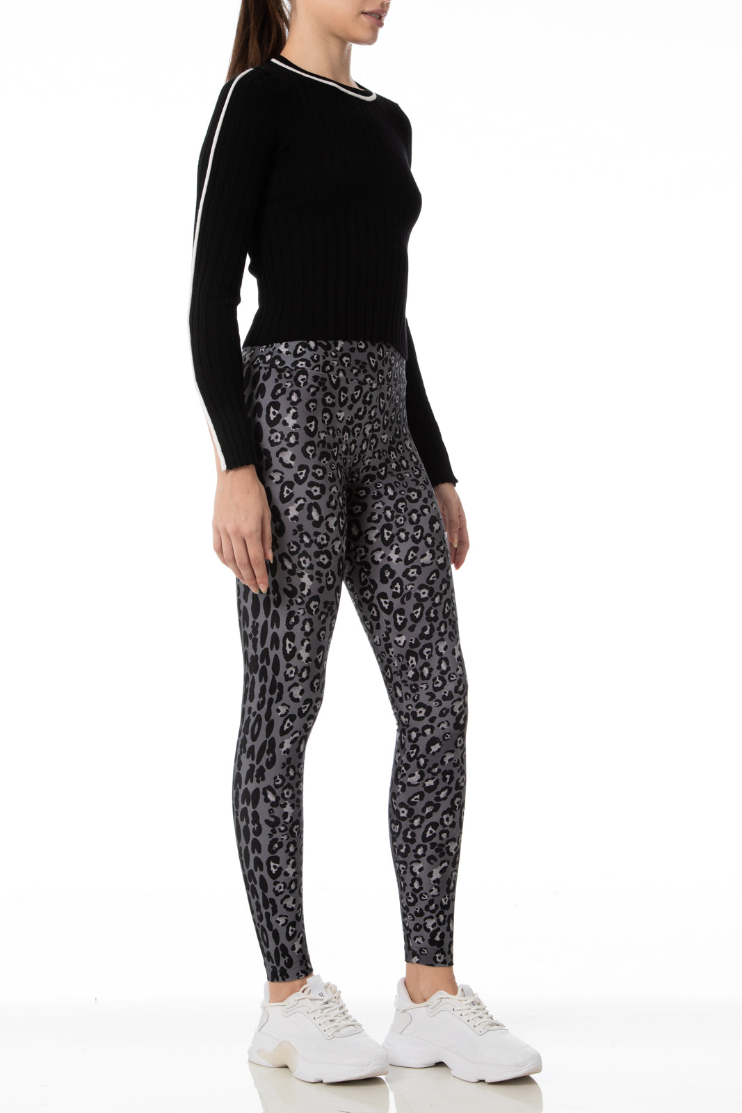 Legging Lycra® Cós Leopard Noir