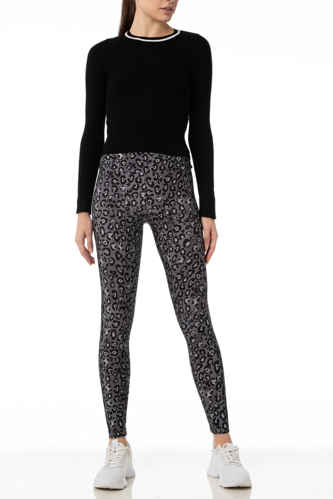 Legging Lycra® Cós Leopard Noir