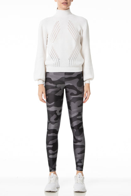 Legging Lycra® Cós Military Camouflage Noir